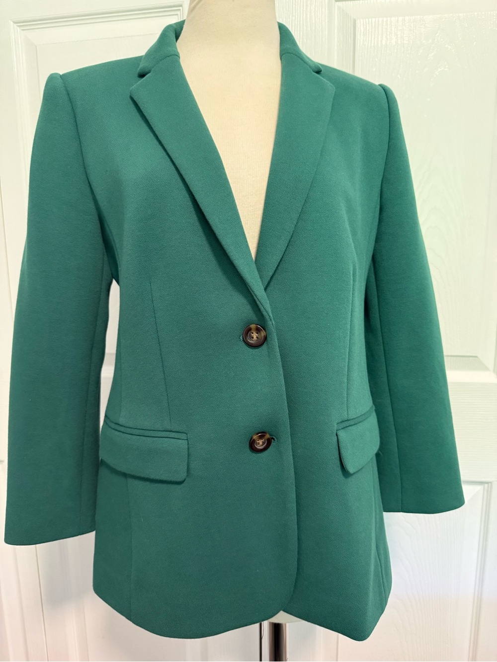 Ann Taylor Teal Green Two-Button Blazer